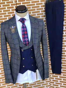 <span class=keywords><strong>Costume</strong></span> de Mariage Homme MS617 d'Affaires de Haute Qualité, Coupe Ajustée, Un Bouton, Deux Fentes, <span class=keywords><strong>Ensemble</strong></span> 3 Pièces pour Marié et Garçons d'Honneur, <span class=keywords><strong>Pas</strong></span> <span class=keywords><strong>Cher</strong></span> - Product Image 4