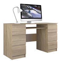 Bureau d'ordinateur moderne en bois blanc convertible pour le bureau à domicile et la chambre à coucher, emballage plat