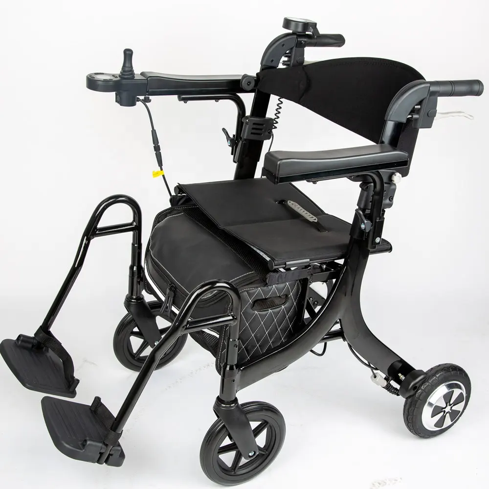 Lichtgewicht Opvouwbare Elektrische Rollator Rollator Mobiliteit Aids Rolstoel Voor Senioren Volwassenen Met Seat Voetsteun Product