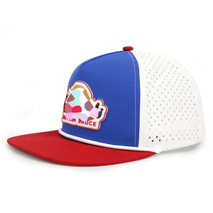 Gorra topi olahraga, tahan air atas keras berlubang pemutar lubang Laser Hydro Snapback Applique - Product Image 2