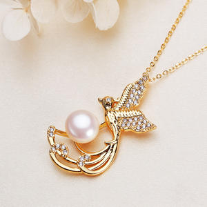 สร้อยคอจี้ไข่มุกฟีนิกซ์ยี่ห้อเวินฉีสำหรับผู้หญิง ไข่มุกน้ำจืดขนาด 10 มม. ประดับด้วยโลหะผสมทองแดง ผลิตในจีน - Product Image 4