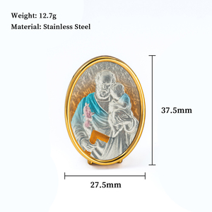 Figura Decorativa de San José y <span class=keywords><strong>Jesús</strong></span> en Acero Inoxidable, Hecha a Mano, Personalizable, Artesanal, Espiritual, Religiosa para el Hogar - Product Image 2