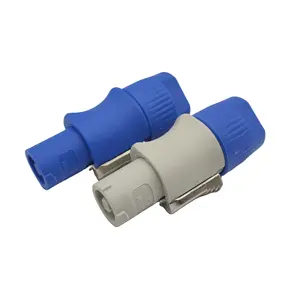 Conector Powercon de 3 pines, enchufe macho de 20A, 250V, CE, pines de cobre, alimentación azul en gris, salida de alimentación, Conector de pantalla LED Powercon