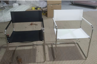 Chaise de réunion de bureau en cuir moderne meubles de fauteuil en métal d'acier inoxydable