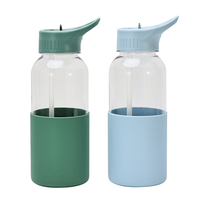 Bouteille d'eau en plastique personnalisée de 1000 ml avec logo, sans BPA, pour le sport et la gym, avec sangle et paille – Idéale pour la rentrée scolaire