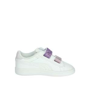 Zapatillas Puma para Niña Blancas y Moradas con Cierre de Velcro, Calzado Casual - Product Image 4