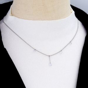 สร้อยคอพู่เพชรหลากสี สร้อยลูกปัดเพชรขาว เครื่องประดับอเนกประสงค์สำหรับฤดูร้อน ชุบทอง 18K สร้อยสแตนเลสแฟชั่น - Product Image 5