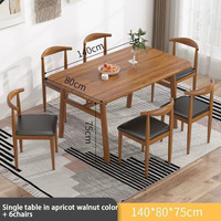 Vente directe d'usine, table la plus vendue + 6 chaises, utilisation domestique et commerciale, table à manger en bois massif
