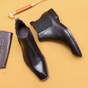 Botas de Negocios para Hombre, Estilo Británico, de Cuero Genuino, de Caña Alta, Botas de Trabajo Casuales y de Moda - Product Image 4