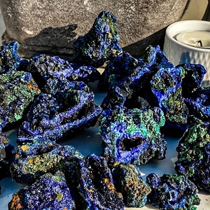 סיטוני נחושת כחול טבעי וסבן גלם מלכיט אבן גלם באיכות גבוהה דגימות מינרלים קישוט הבית - Product Image 2