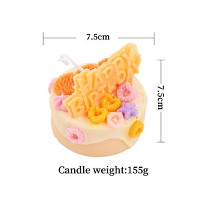 Velas Aromáticas Artificiales Aikun con Diseño Elegante en Forma de Pastel, Portavelas de Cera de Soya, Decoración Festiva para Fiestas - Product Image 5