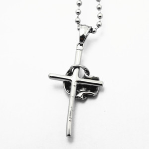 yunnique Stainless Steel Skull And Cross Pendant Themed Pendants For <b>Necklace</b> White Red Black Color - Product Image 1