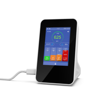 Medidor de CO2 para Interiores, Medidor Inteligente de Calidad del Aire 7 en 1 para CO2/TVOC/PM2.5/PM1.0/PM10/Temperatura |   Humedad y Tiempo para el Hogar y la Oficina