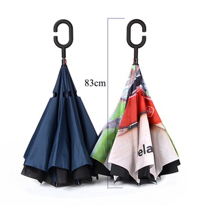 Sunny Kinte SK-042 23-Inch 8-Panel Manual Open Inverted Umbrella C-Shape Handle Custom Full Print Modern Design Fiberglass <b>Frame</b> - Product Image 2