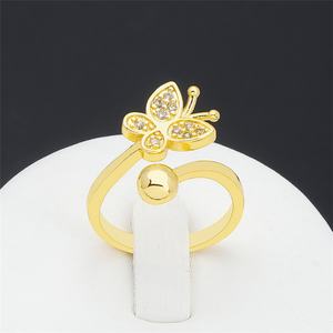 Jxx New Sale High Quality Dubai 24K Pure Gold Jewelry Rings Trendy Style Gold Plated Star Ball Butterfly Flower Ring Main Brass - Product Image 5