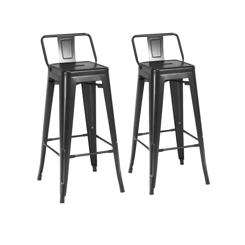 काले धातु बार मल आउटडोर बार मल कुर्सियों औद्योगिक लोहे रेस्टोरेंट भोजन धातु कुर्सी