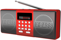 Radio eléctrica digital FM portátil, batería recargable, función de diente azul, pantalla de visualización, banda AM, USB, TF, RF, azul, USB, TF, RF, azul