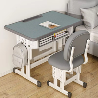 Ensemble de bureau et chaise pour étudiants modernes, pour l'école et la maison, mobilier de classe durable pour enfants, adolescents, filles, table d'étude rose