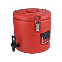 Calentador de alimentos de barril termo con aislamiento de pared triple grande de acero inoxidable comercial, contenedor y almacenamiento de alimentos