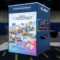 Stand modulaire 30x30 pour salon professionnel avec affichage LED SEG et espace de rangement rétroéclairé pour IAAPA Expo 2026 Orlando