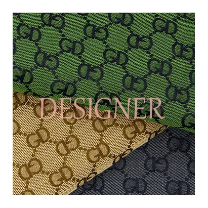 Luxury Yarn dyed Low Moq Polyester Brocade Fine Letter Jacquard Fabric for Garments