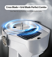 Cortadora de Verduras Eléctrica Comercial FC-200QX, Máquina Pequeña para Rebanar, Cortar en Cubos y Triturar, Ideal para Rábanos