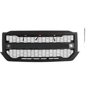 Accessoires extérieurs <span class=keywords><strong>4x4</strong></span> Autres pièces en ABS noir 2018 Grille avec feux tout-terrain Compatible avec <span class=keywords><strong>Chevrolet</strong></span> <span class=keywords><strong>Silverado</strong></span> <span class=keywords><strong>2016</strong></span> 2017 2018 - Product Image 1