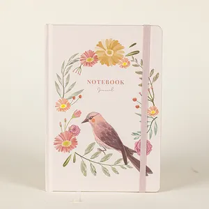 New Design Cute Animal Stationary Manufacturer A5 Hard Cover Journal Grain Paper Customized Lined Dotted Notebook Custom Packing