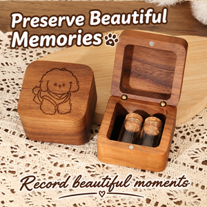 Boîte commémorative en bois pour animaux de compagnie, personnalisable avec gravure photo, pour ranger poils, dents, cendres, souvenirs de chats et chiens - Product Image 4