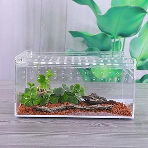 Cao trong suốt nhỏ bò sát môi trường sống Acrylic vật liệu trong suốt Feeder cho Ốc Bọ Cánh Cứng nhện Tắc Kè Hoa Tắc Kè Hoa - Product Image 5