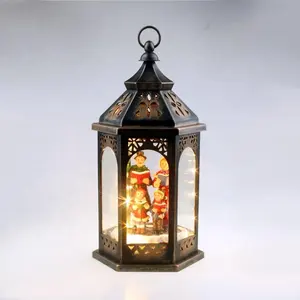 Wholesale New design Xmas scene Led illuminated noel Christmas plastic Christmas holiday lantern