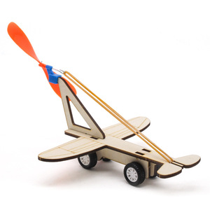 Avion en bois à friction avec hélice à élastique pour enfants, modèle éducatif STEM, DIY, 8 à 13 ans, unisexe - Product Image 3