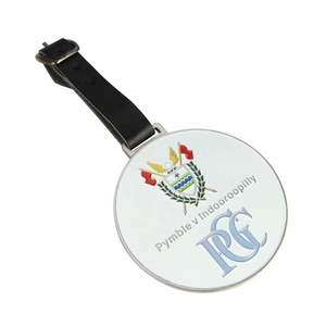 OEM Custom Metal Golf <b>Bag</b> <b>Tag</b> Name <b>Tag</b> Luggage <b>Tag</b> with Leather Strap - Product Image 5