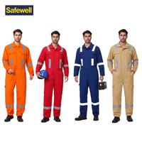 Combinaisons ignifuges personnalisées avec bandes réfléchissantes en coton et nylon pour le travail minier