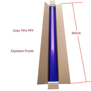 Matériau de qualité supérieure 1.52*15m Explosion violet TPU voiture Wrap vinyle Film auto-cicatrisant Auto Body Wrap haute brillance voiture couleur TPU PPF - Product Image 2