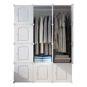 Hot selling wholesale fabric assembled wardrobe Simple modern economy three-dimensional dormitory plastic storage cabinet