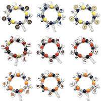 Bracelets perlés 30 équipes de basketball, tendance, classiques, en alliage plaqué argent, avec pendentif Champions, accessoires pour cadeaux de fans - Vente chaude
