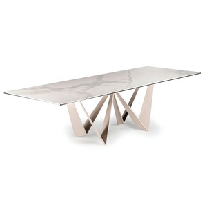 Mesa <span class=keywords><strong>de</strong></span> Comedor con patas <span class=keywords><strong>de</strong></span> Metal y mármol, mesa <span class=keywords><strong>de</strong></span> Comedor fina personalizada, venta al por mayor <span class=keywords><strong>de</strong></span> fábrica - Product Image 4