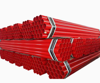 Tuyau en acier de protection incendie revêtu d'époxy approuvé UL/FM, tube de sprinkler en acier au carbone recouvert de rouge