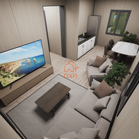 sandwich de luxe Dosettes de vie autonomes Maison modulaire préfabriquée en conteneur détachable avec salle de bain et cuisine
