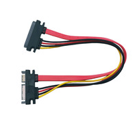 Cable de Extensión Sata 7+15 con Aislamiento de PVC, Clasificación IP67, Macho a Hembra, para Datos y Energía, para Computadora, Electrodomésticos y Motocicleta