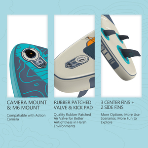 Tabla de Paddle Surf Inflable Extra Ancha OEM de 11'x34"x6" (330L, 150kg), con Tecnología Drop Stitch DWF y Pala de Carbono, Certificación CE EN ISO - Product Image 4