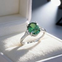 Bague de promesse éternelle pour femme en laiton plaqué or argent 925 avec zircone ovale taille émeraude, tendance, cadeau pour mariage, fiançailles, fête