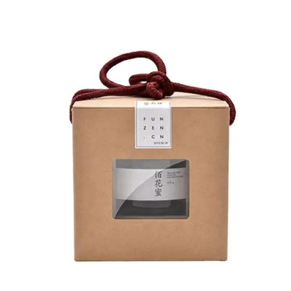 Luxury印刷カスタムロゴ紙キャンドルボックスクラフト蜂蜜/茶包装折りたたみ紙箱