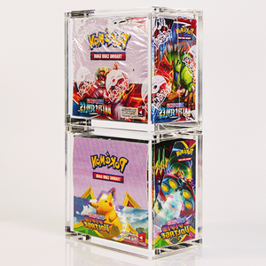 Popular Crystal Magnetic ETB Protector Box Acrylic Storage Display Case Booster Pack Pokemon with Lids Clear