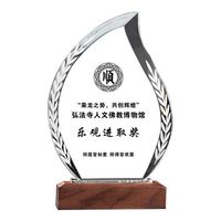 Trophée en cristal sur base en bois massif, gravure créative pour les compétitions, récompenses annuelles, souvenirs pour enfants, cadeaux d'affaires