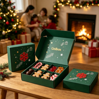 Geri Dönüştürülebilir Noel Kraft Posta Kutuları, Yağa Dayanıklı Katmanlı ve Sıcak Baskılı, Bisküvi ve Tereyağlı Kurabiye Paketlemesi İçin