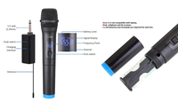 Microphone dynamique sans fil V-102 à réduction de bruit avec construction en métal et plastique pour les conférences et l'église