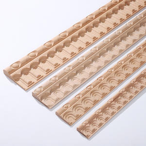 New Chinese-style Ingot Carved German Beech Solid <strong>Wood</strong> Molding Dongyang Fine Embossed Ceiling Wall Edge Strip Flower Door - Product Image 4