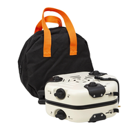 Réchaud de pique-nique pliable double brûleur GARIDA, portable, en acier, à cassette, structure manuelle séparée, compatible gaz butane GCBG-053G